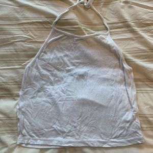 Brandy Melville White Halter Crop Top
